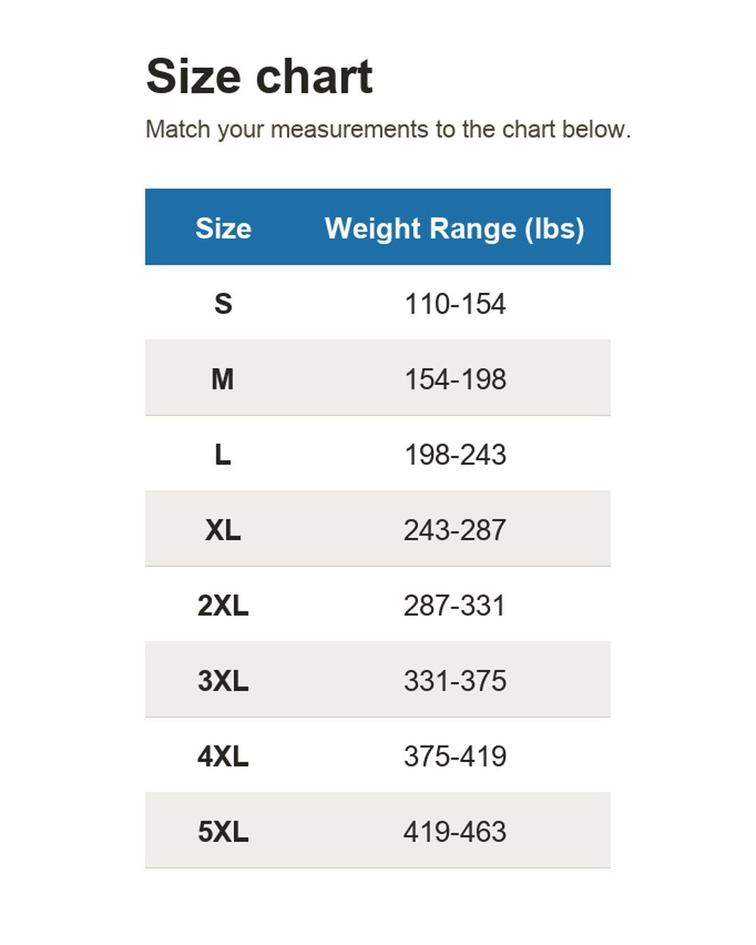 Pomence™ Men's Compression Shaping Tank. Size chart