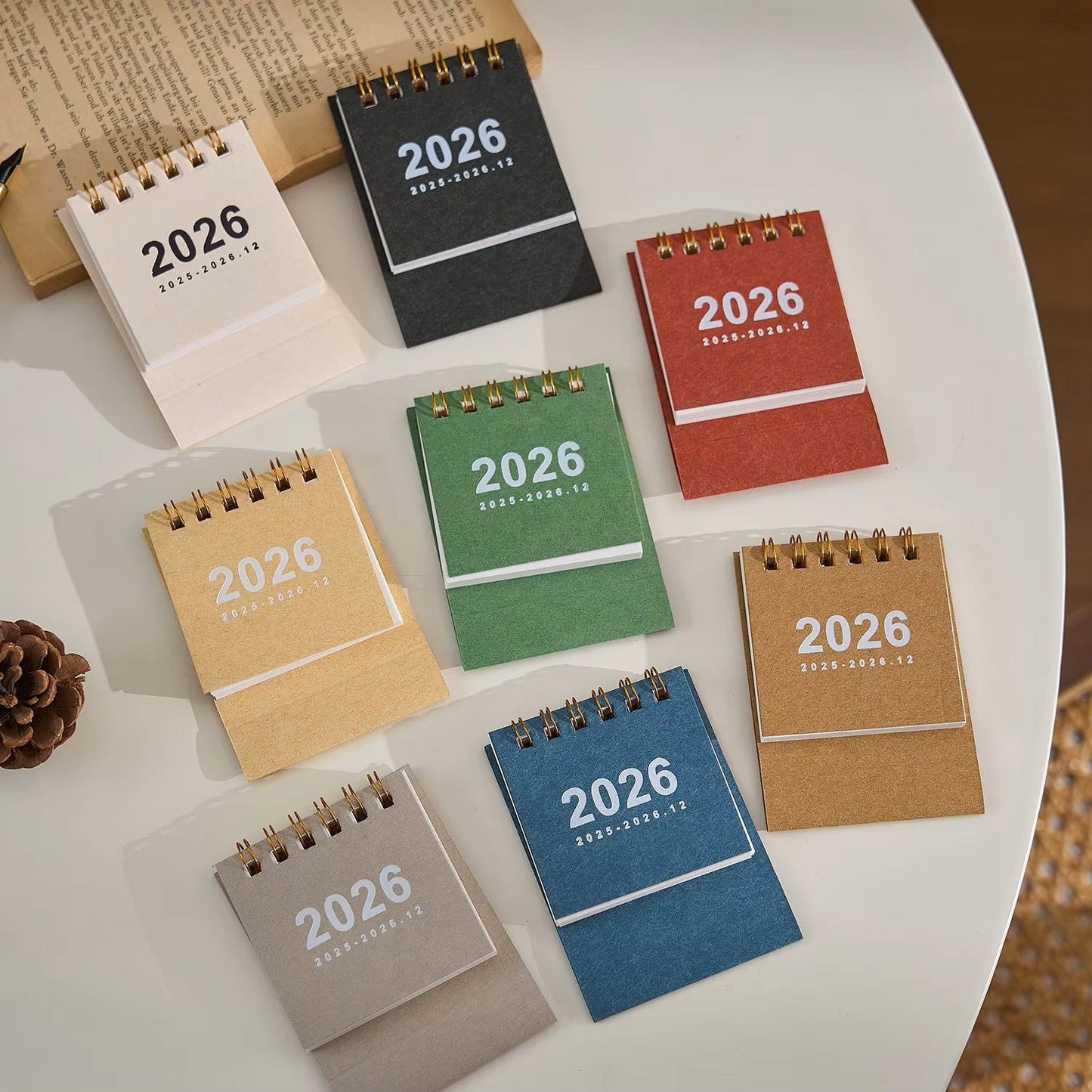 2026 Mini Simple Desk Calendar, Compact Standing Desktop Calendar