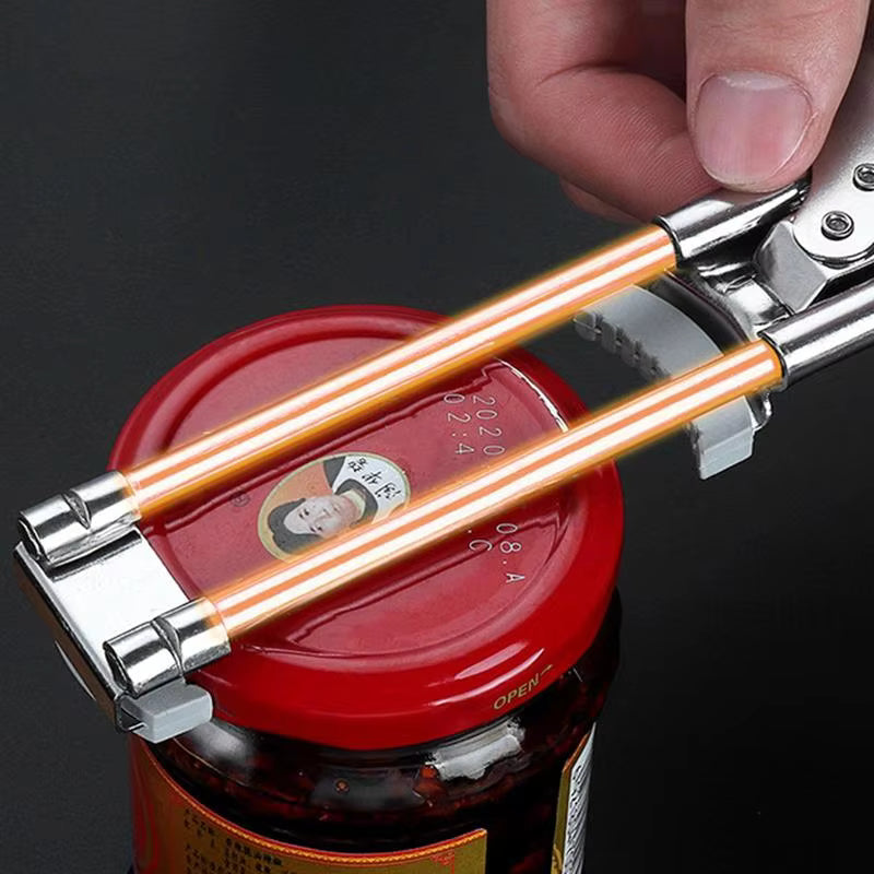Adjustable Stainless Steel Jar Opener, Multi-Functional Lid Gripper & Bottle Opener