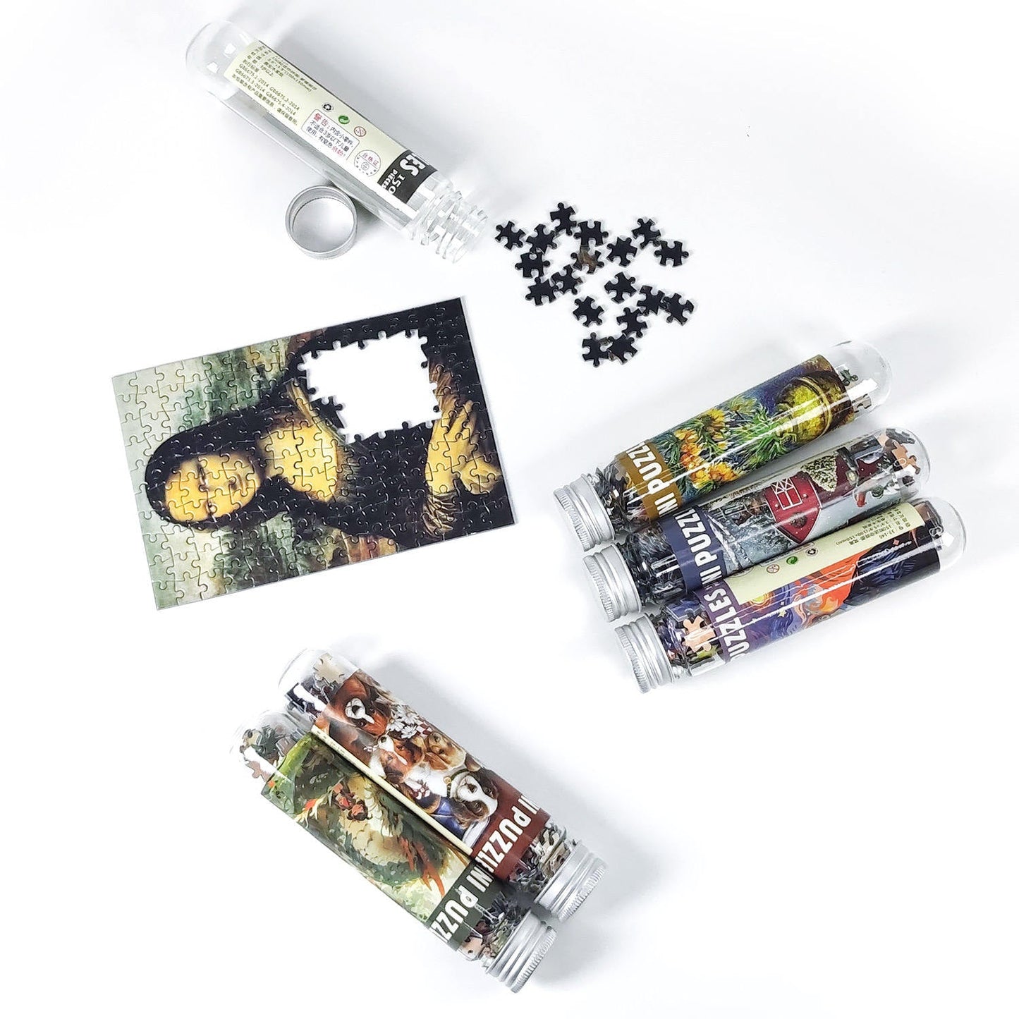DIY 150-Piece Cardboard Tube Jigsaw Puzzle