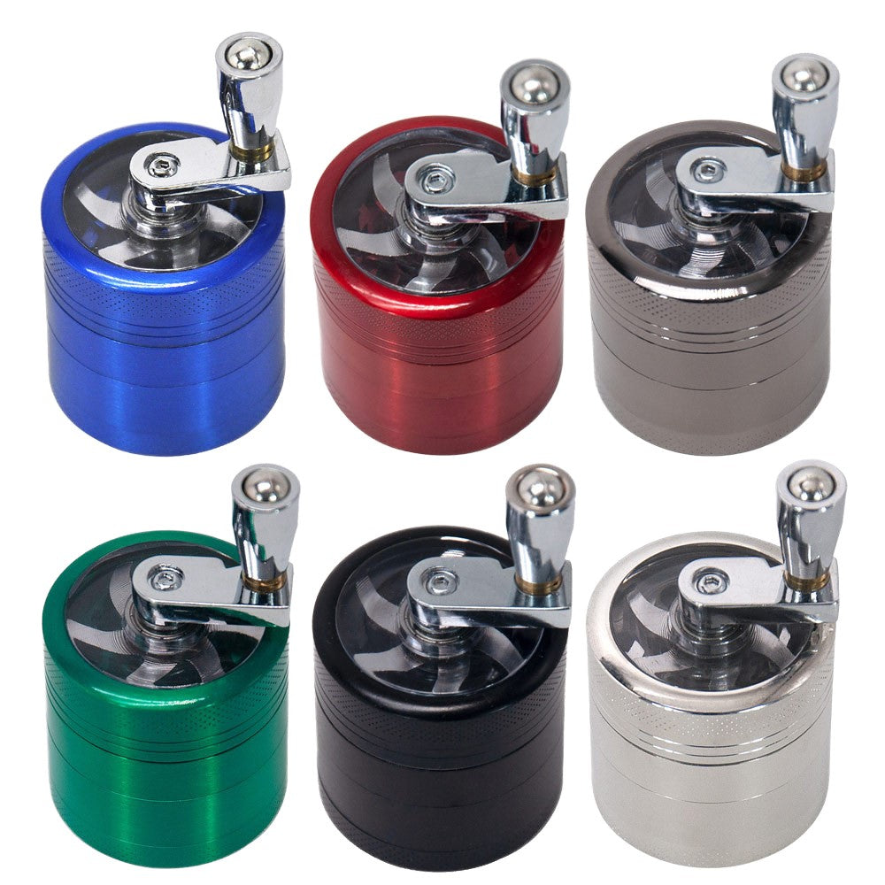 Hand-cranking Grinder 4-Part Spice Herb Grinders With Magnetic Lid