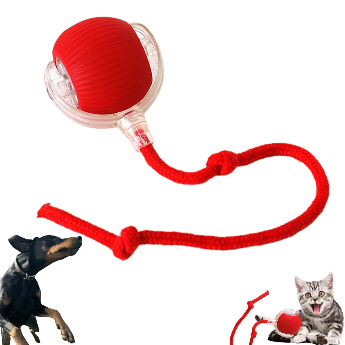 Interactive Automatic Dog & Cat Toy Ball - Rechargeable, Chewy, Self-Rolling