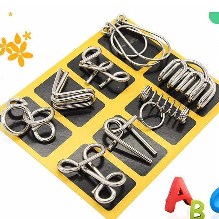 IQ Test Metal Wire Puzzles, Logical Brain Teaser Jigsaw Set for Adults & Kids