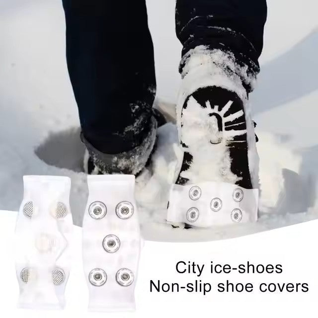 Non-Slip 5-Spike Ice Cleats, Universal Traction Snow Grips for Hiking, Walking & Fishing
