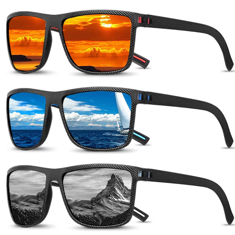 T218 Polarized Sport Sunglasses for Men, Anti-Glare Large Square Frame, Impact Resistant UV Protection
