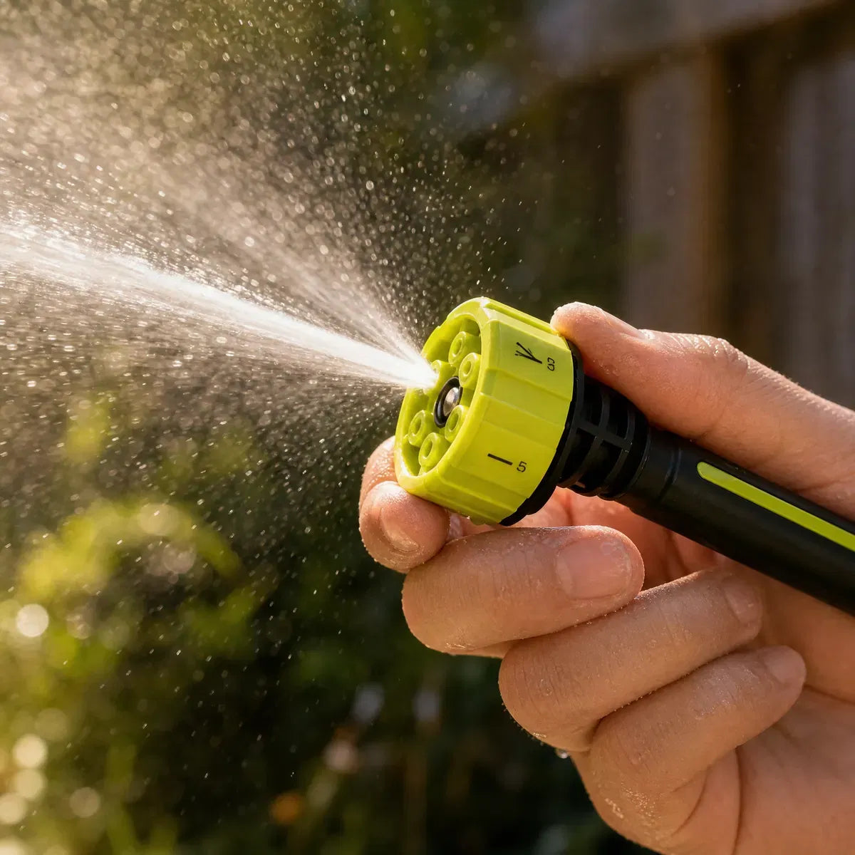 Pomence six-in-one nozzle changing spray pattern