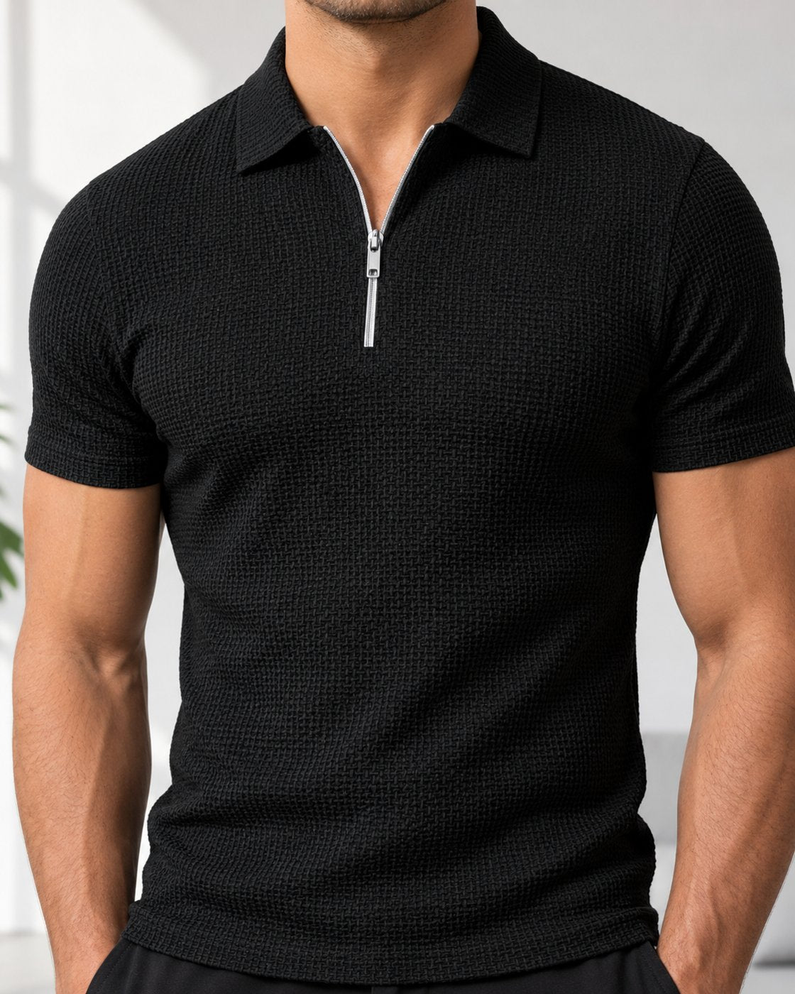 Pomence™ Quarter-Zip Textured Polo
