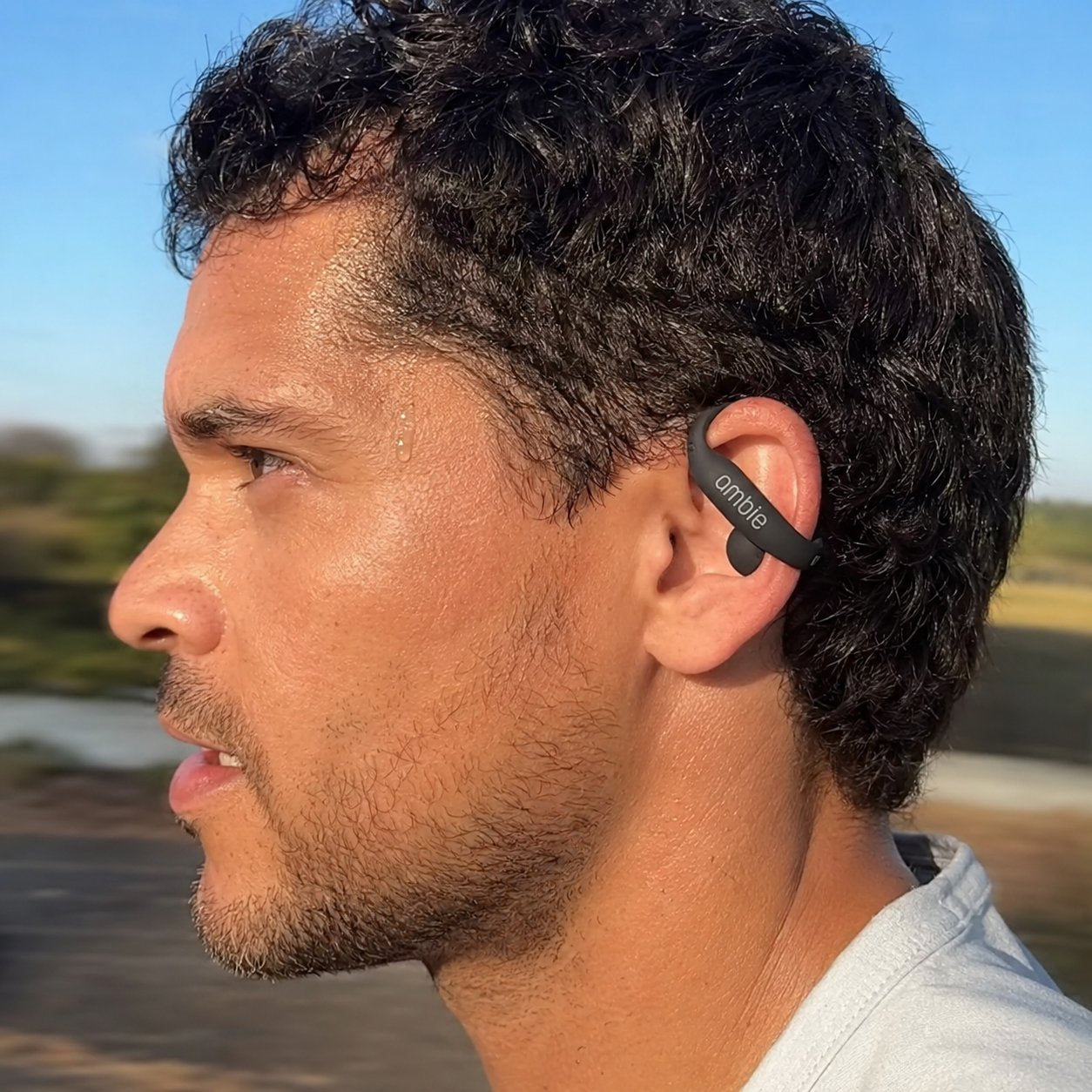 Earcuff worn while jogging