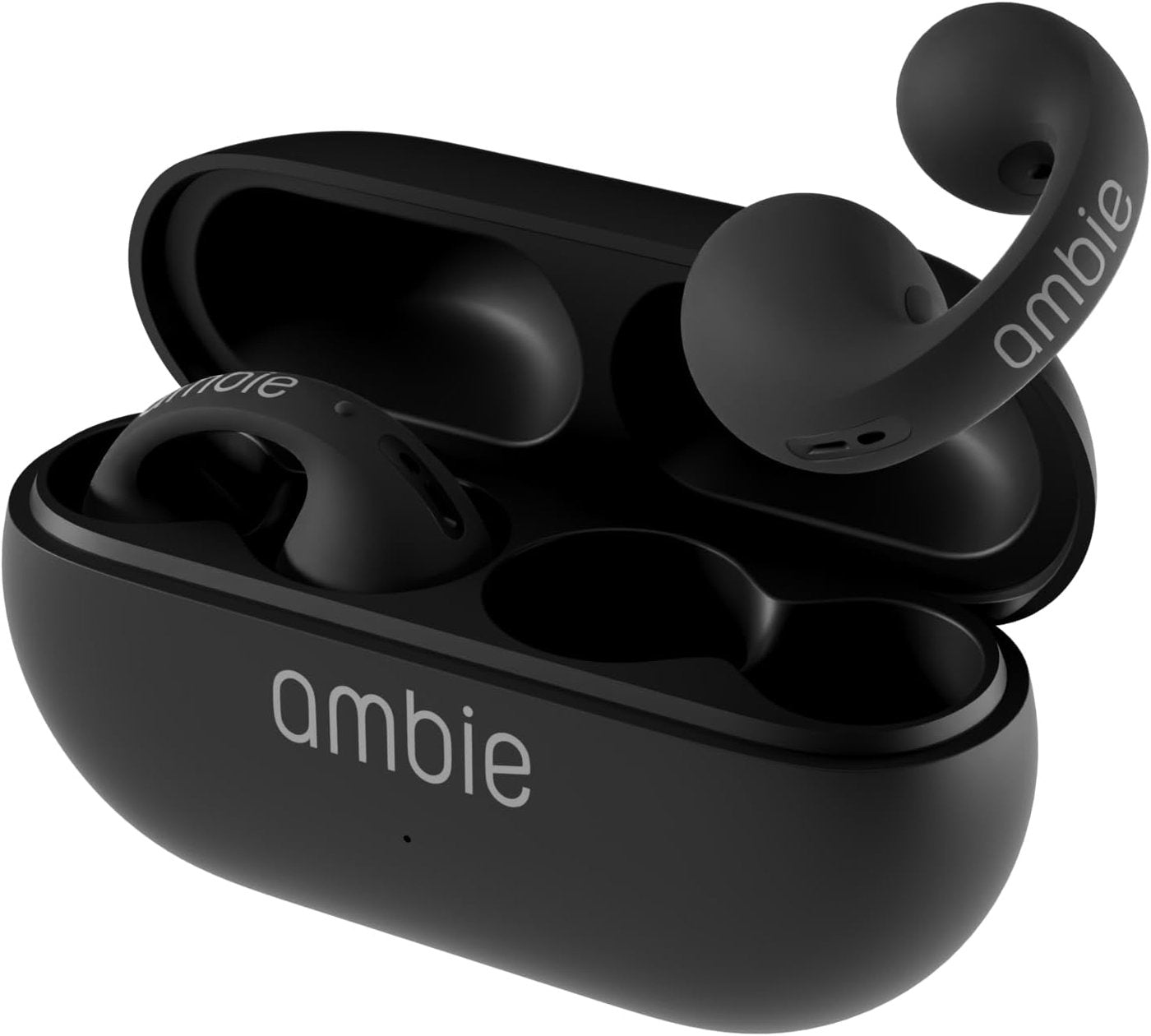 Black Ambie Sound Earcuffs AM-TW02 with charging case