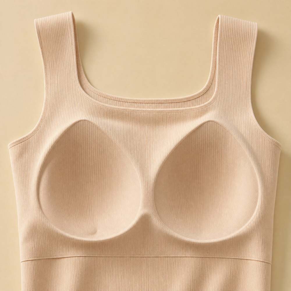 The sewn-in cups inside the Pomence Front-Support Bra Tank