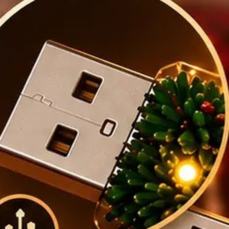 Close-up of the USB plug on the Pomence Christmas Projector Night Light