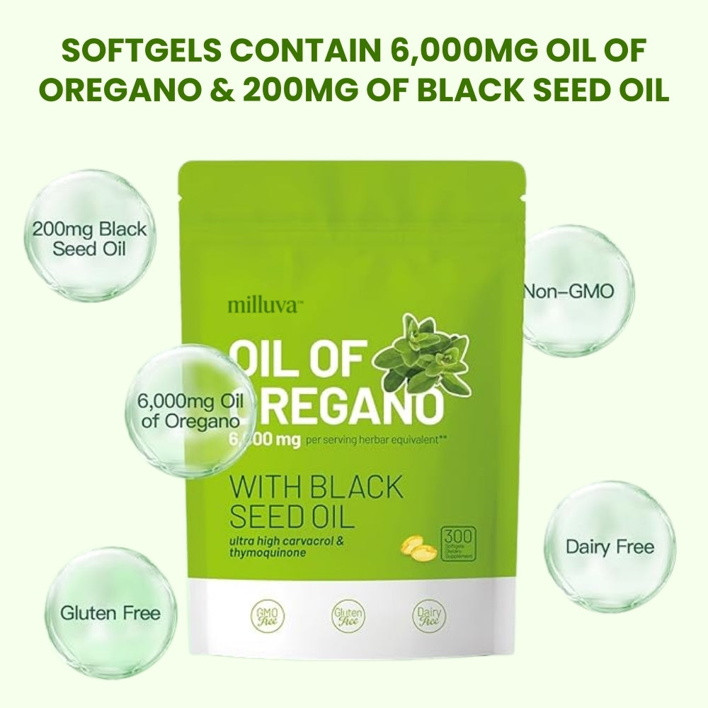Milluva™ Oil of Oregano & Black Seed Oil