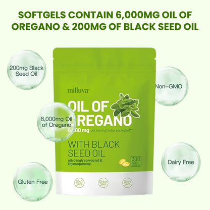 Milluva™ Oil of Oregano & Black Seed Oil