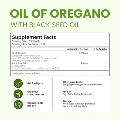 Milluva™ Oil of Oregano & Black Seed Oil