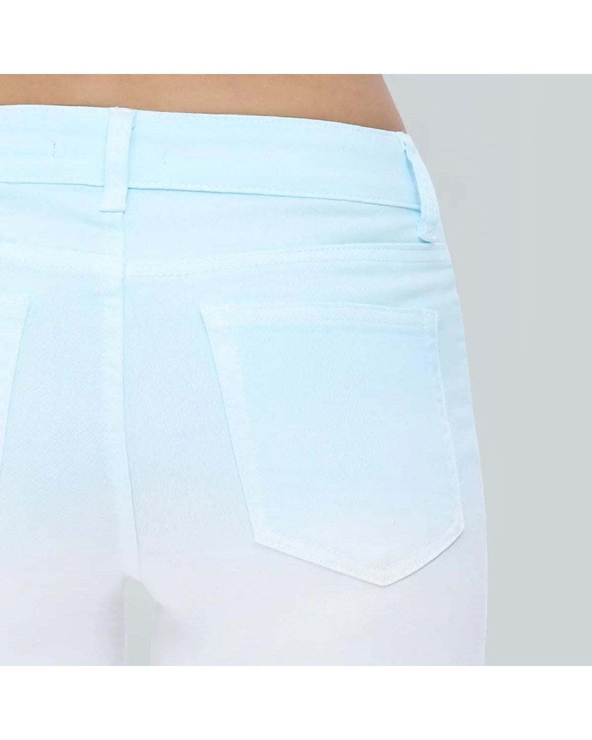 Pomence™ Baggy Wide-Leg Jeans. Pomence Baggy Wide-Leg Jeans, Ombre Light Blue & White back pocket detail