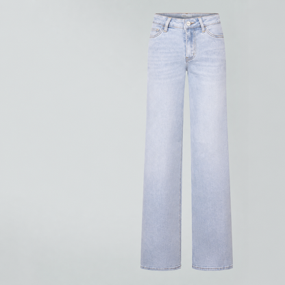 Pomence™ Baggy Wide-Leg Jeans. Light Blue Wash