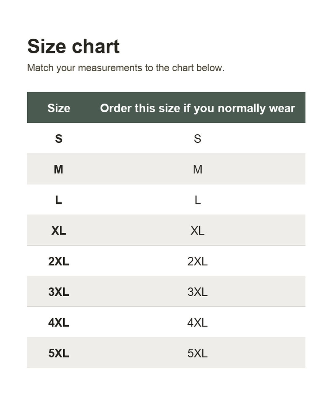 Pomence™ Soft-Touch Band Collar Shirt. Size chart