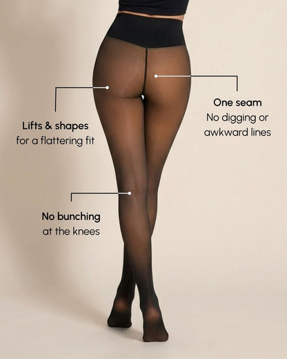 Sheer Illusion Fleece-Lined Tights