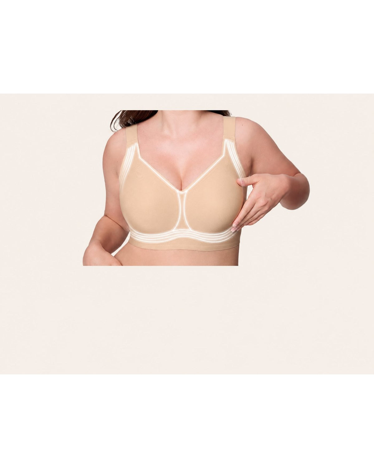 Pomence Jelly Bra Wirefree Full Coverage T-Shirt Bra. Pomence Jelly Bra, Beige