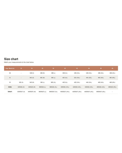 Pomence Jelly Bra Wirefree Full Coverage T-Shirt Bra. Pomence Jelly Bra size chart