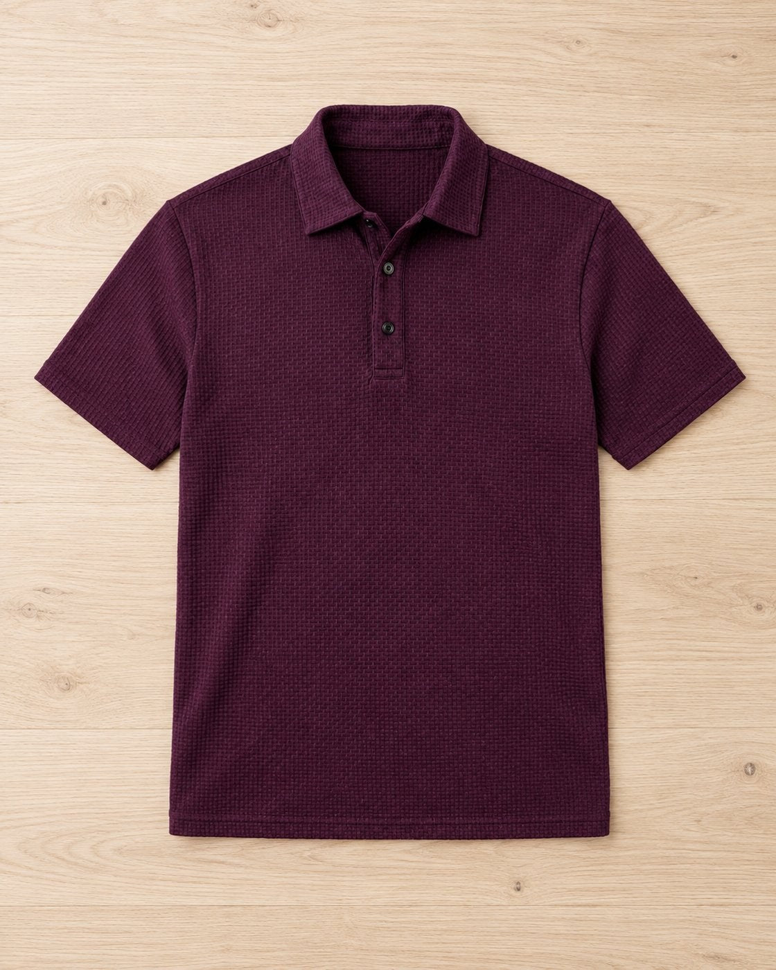 Pomence™ Textured Stretch Polo. Pomence Textured Stretch Polo, front view, Royal Burgundy