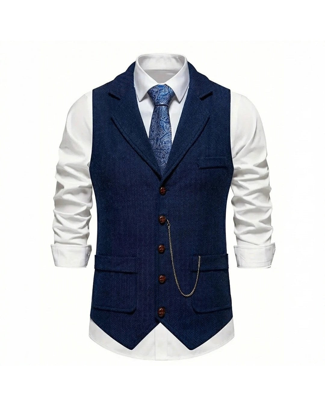 Lancaster Men's Ultra Comfortable Waistcoat. Lancaster Men's Ultra Comfortable Waistcoat, front view, Midnight Navy