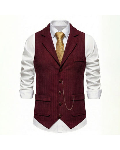 Lancaster Men's Ultra Comfortable Waistcoat. Lancaster Men's Ultra Comfortable Waistcoat, front view, Crimson Red