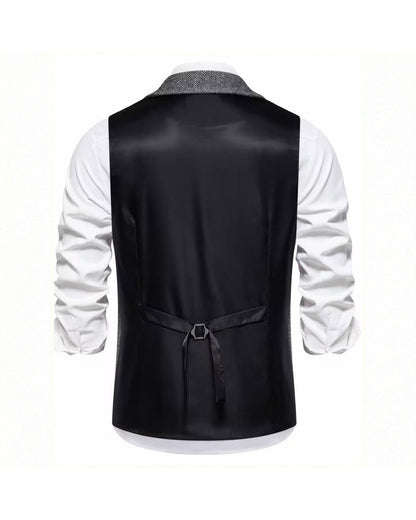 Lancaster Men's Ultra Comfortable Waistcoat. Lancaster Men's Ultra Comfortable Waistcoat, satin back panel, Gunmetal Gray