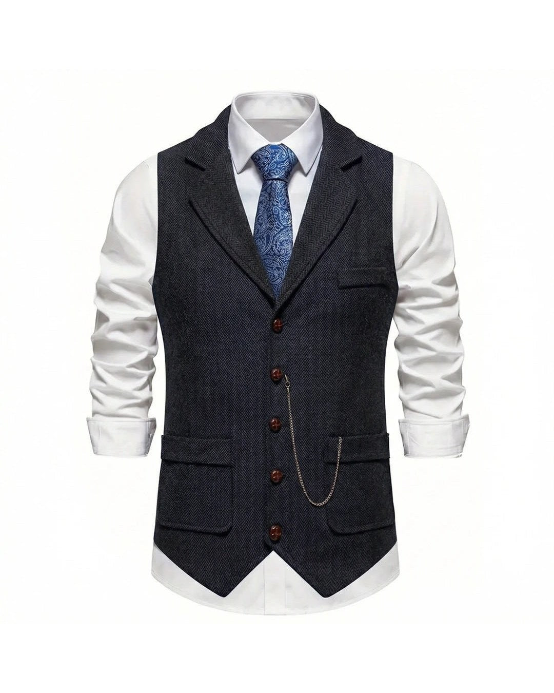 Lancaster Men's Ultra Comfortable Waistcoat. Lancaster Men's Ultra Comfortable Waistcoat, front view, Midnight Black