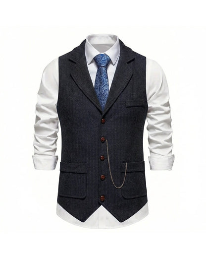 Lancaster Men's Ultra Comfortable Waistcoat. Lancaster Men's Ultra Comfortable Waistcoat, front view, Midnight Black