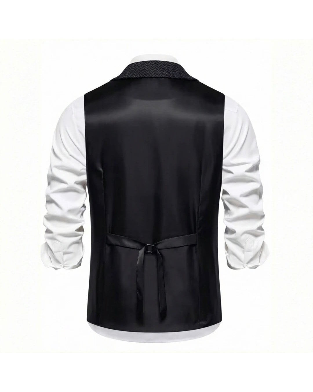 Lancaster Men's Ultra Comfortable Waistcoat. Lancaster Men's Ultra Comfortable Waistcoat, satin back panel, Midnight Black