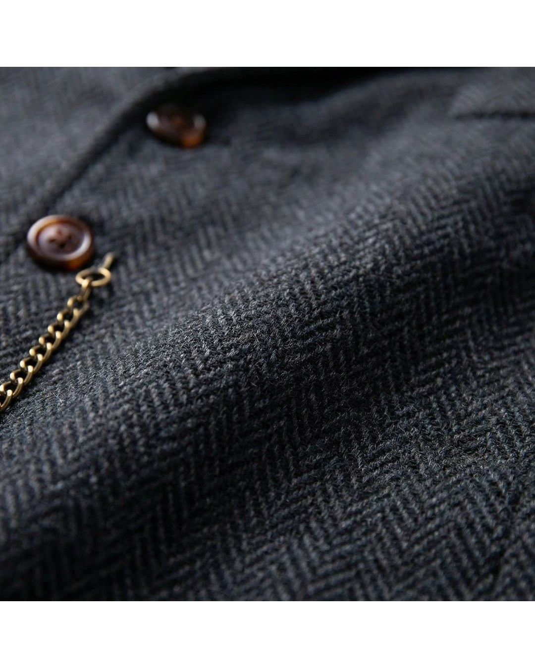 Lancaster Men's Ultra Comfortable Waistcoat. Lancaster Men's Ultra Comfortable Waistcoat, button and chain close-up, Midnight Black