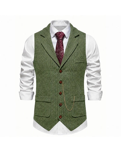 Lancaster Men's Ultra Comfortable Waistcoat. Lancaster Men's Ultra Comfortable Waistcoat, front view, Olive Green