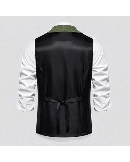 Lancaster Men's Ultra Comfortable Waistcoat. Lancaster Men's Ultra Comfortable Waistcoat, satin back panel, Olive Green