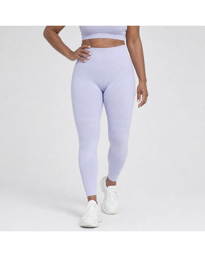 Pomence™ 3D Textured Anti-Cellulite Leggings. Lavender 3D textured anti-cellulite leggings, front view