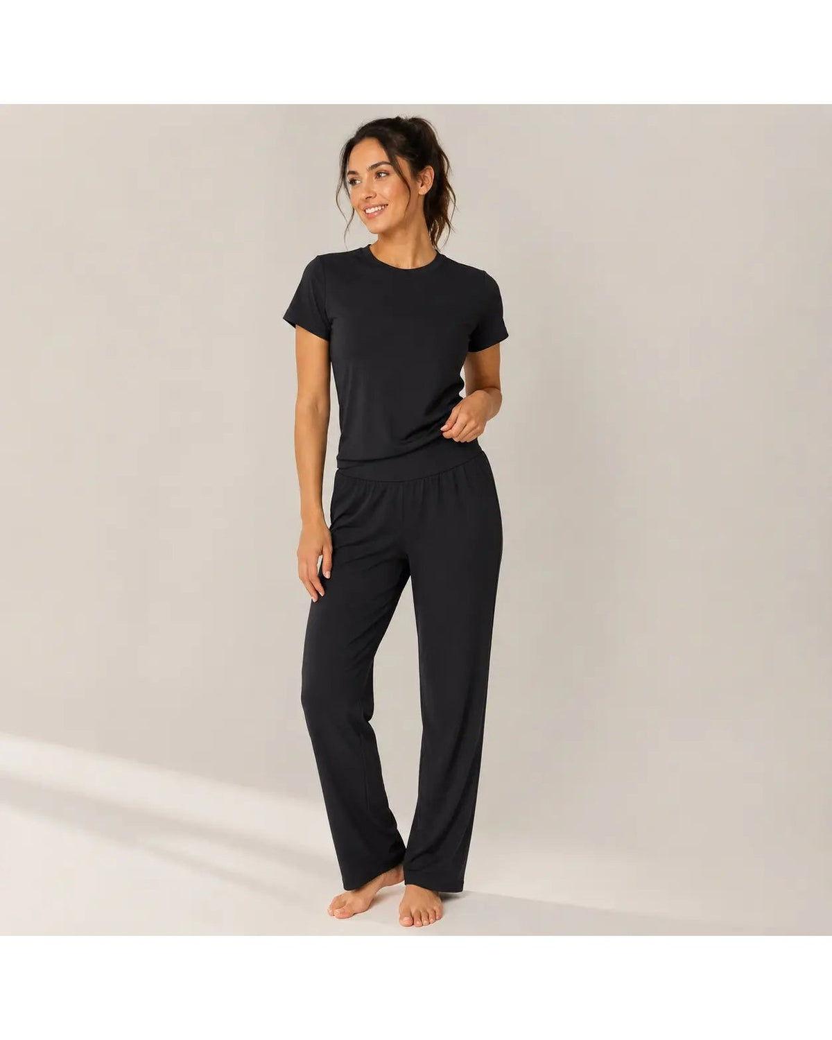 Pomence Women's Dusty Pink 2-Piece Loungewear Set. Pomence Women's Dusty Pink 2-Piece Loungewear Set, Black