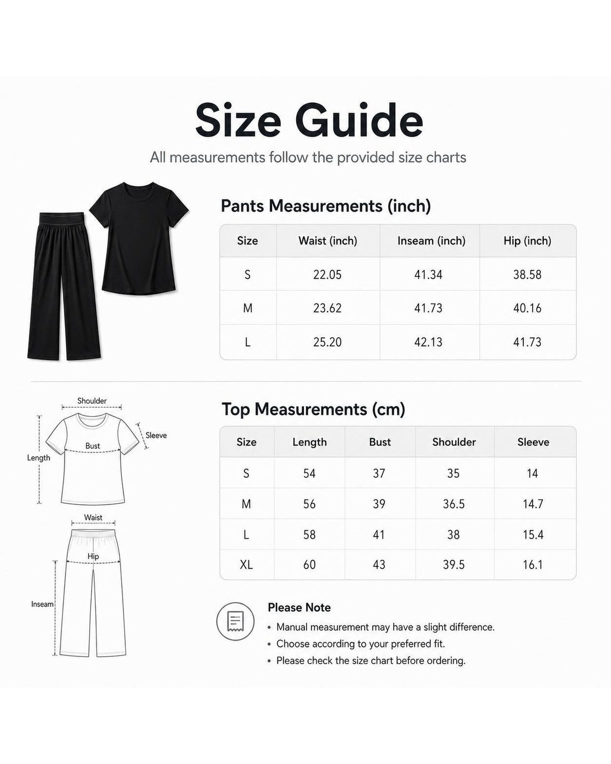 Pomence Women's Dusty Pink 2-Piece Loungewear Set. Pomence Women's Dusty Pink 2-Piece Loungewear Set size chart