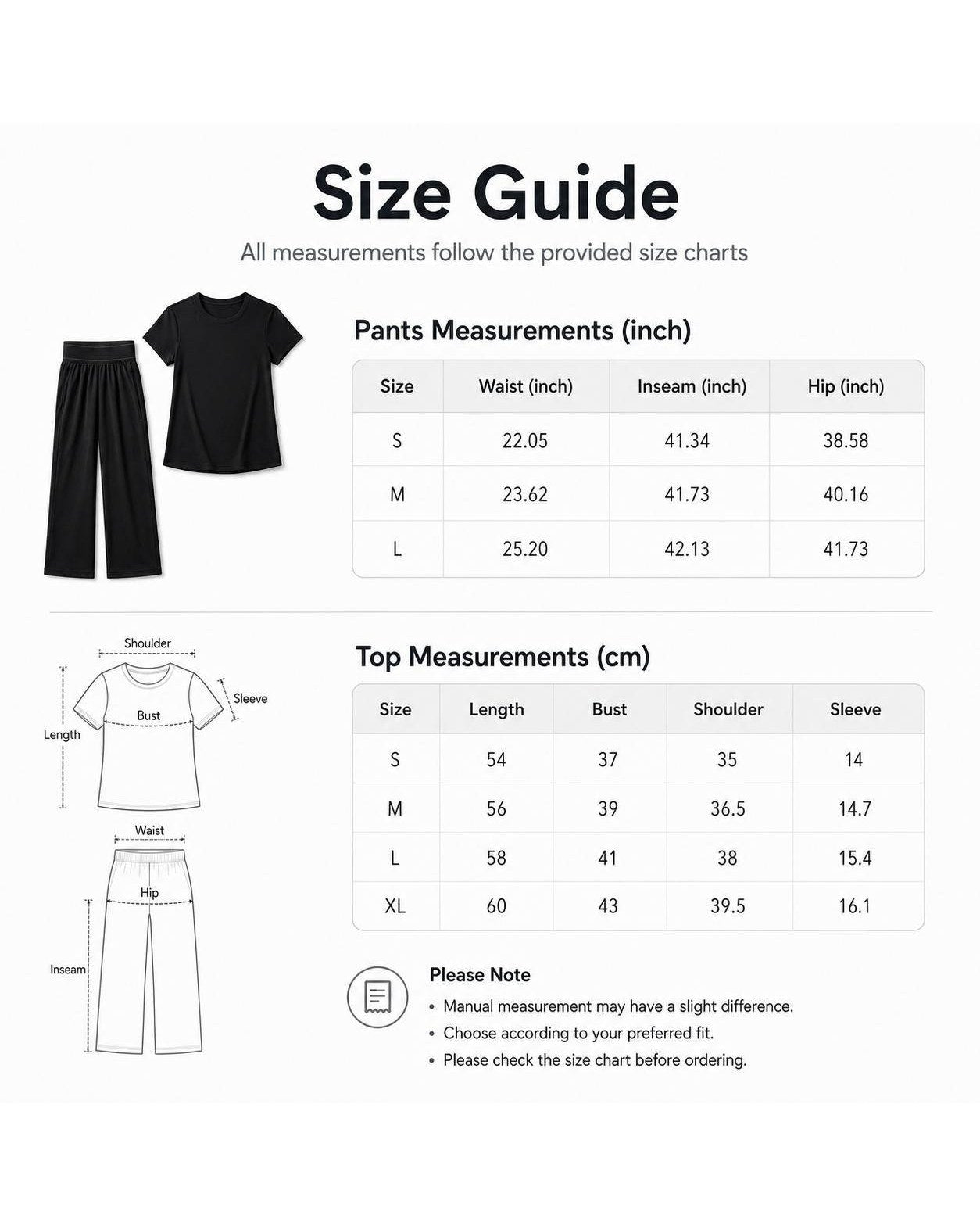 Pomence Women's Dusty Pink 2-Piece Loungewear Set. Pomence Women's Dusty Pink 2-Piece Loungewear Set size chart