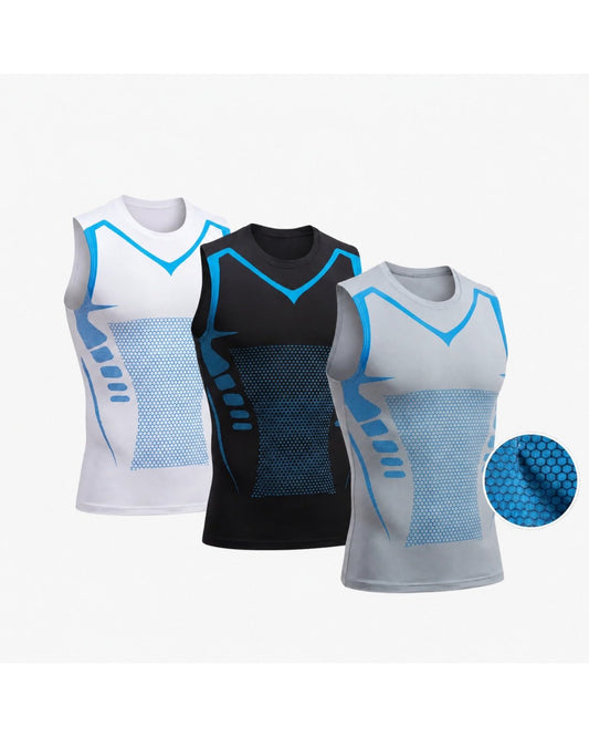 Pomence™ Men's Compression Shaping Tank. Pomence Men's Compression Shaping Tank in Black, White and Grey