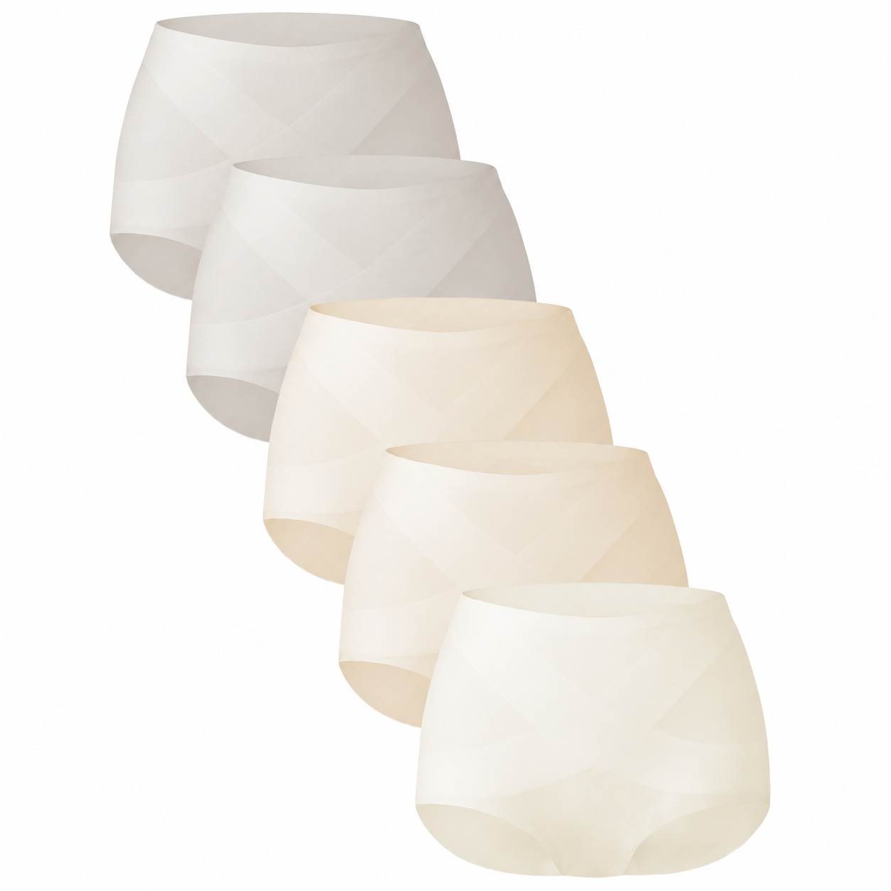 Pomence Women's Seamless High-Waist Panties, 5-Pack. Multi-Color Set 2-5 pack