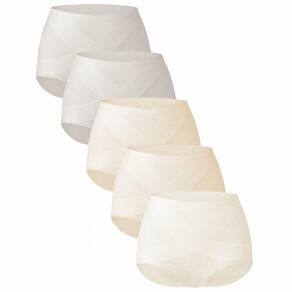 Pomence Women's Seamless High-Waist Panties, 5-Pack. Multi-Color Set 2-5 pack