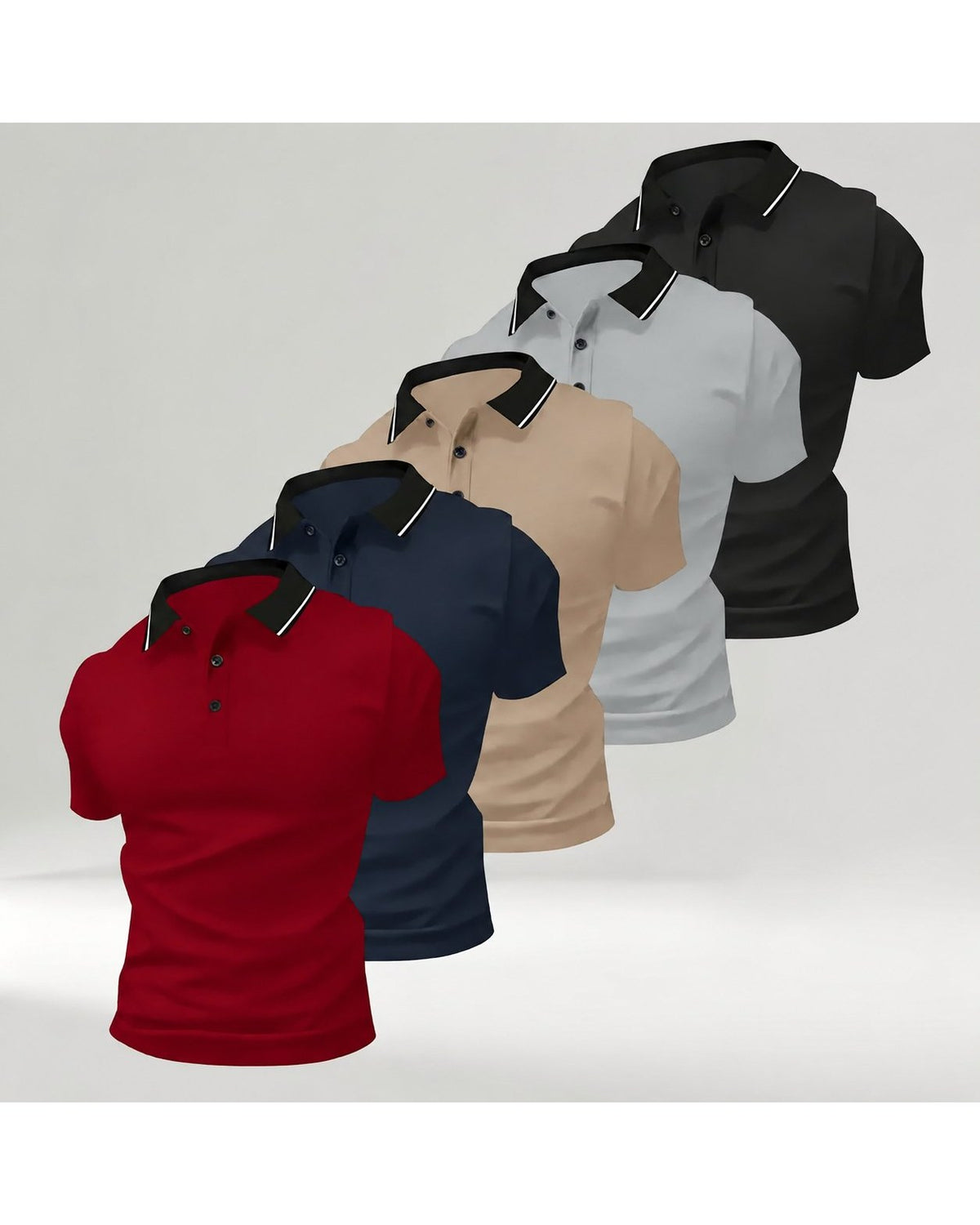 Pomence Men's 5-Pack Polo Shirts. Pomence Men's 5-Pack Polo Shirts