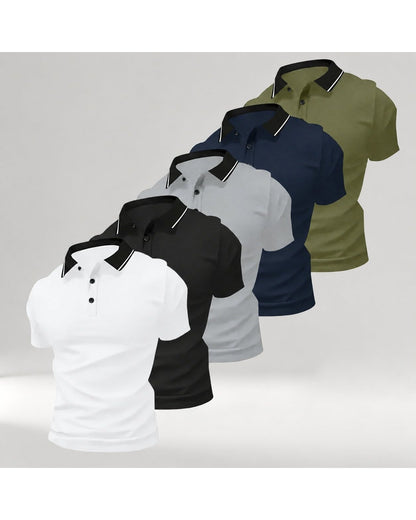 Pomence Men's 5-Pack Polo Shirts. Pomence 5-Pack Polo Shirts, alternate set arrangement