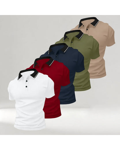 Pomence Men's 5-Pack Polo Shirts. Pomence 5-Pack Polo Shirts, alternate set arrangement