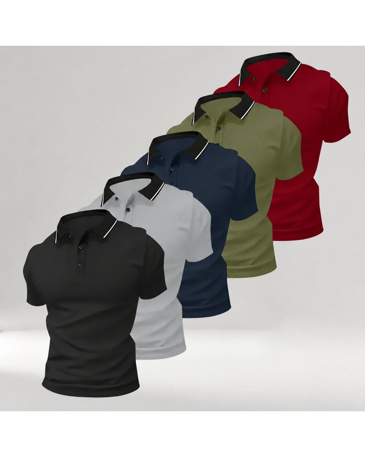 Pomence Men's 5-Pack Polo Shirts. Pomence 5-Pack Polo Shirts, alternate set arrangement