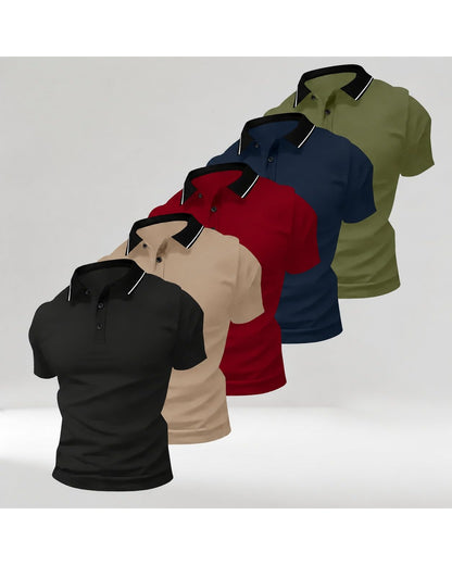 Pomence Men's 5-Pack Polo Shirts. Pomence 5-Pack Polo Shirts, alternate set arrangement