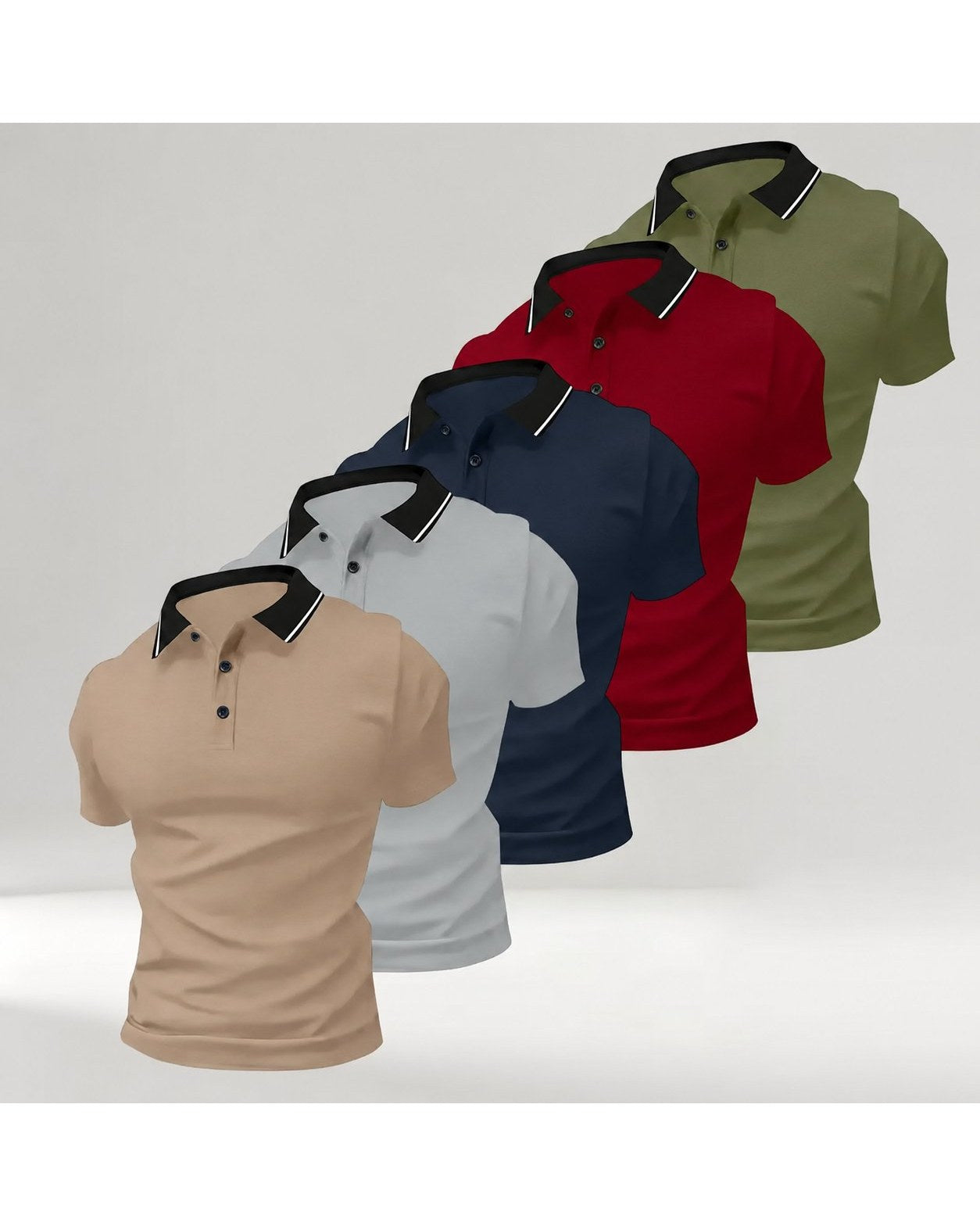 Pomence Men's 5-Pack Polo Shirts. Pomence 5-Pack Polo Shirts, alternate set arrangement