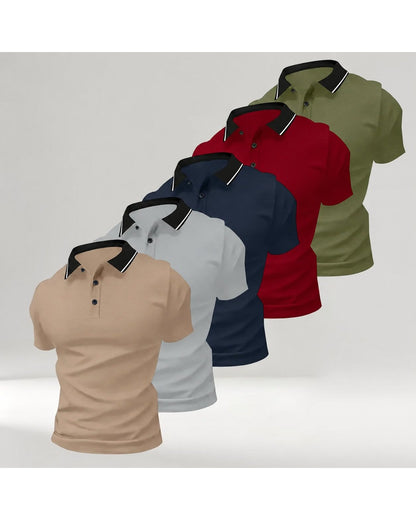 Pomence Men's 5-Pack Polo Shirts. Pomence 5-Pack Polo Shirts, alternate set arrangement
