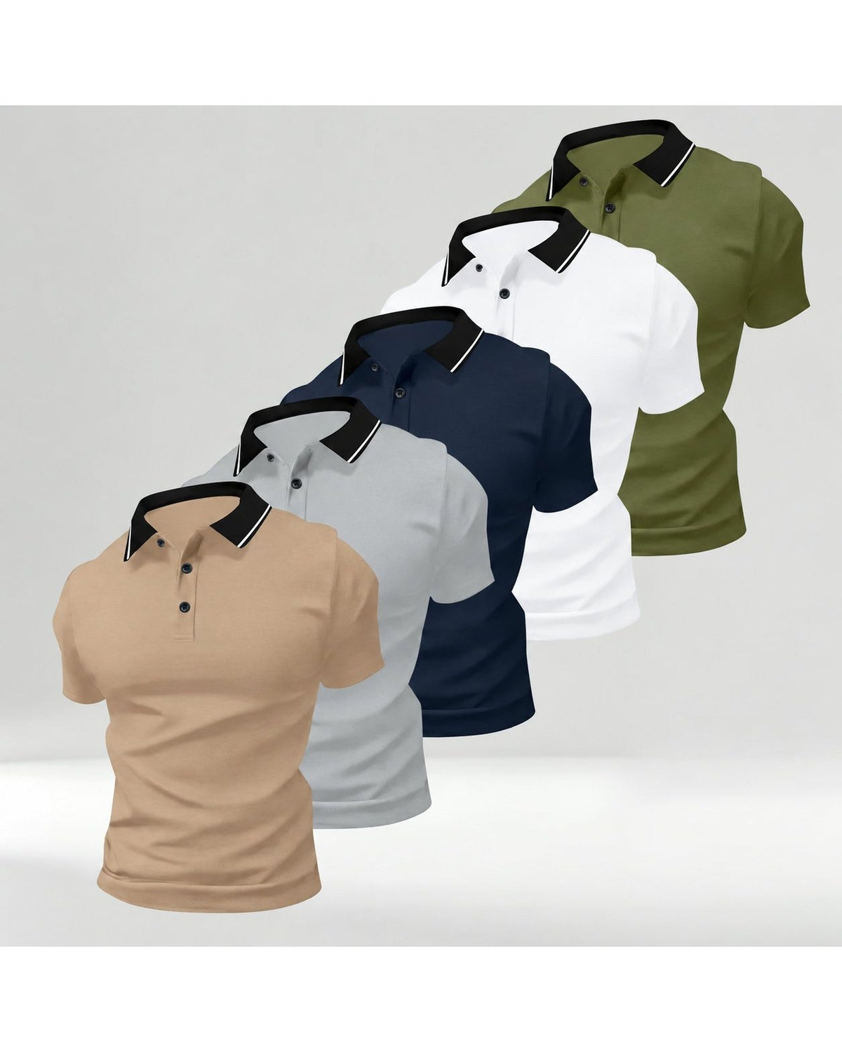 Pomence Men's 5-Pack Polo Shirts. Pomence 5-Pack Polo Shirts, alternate set arrangement