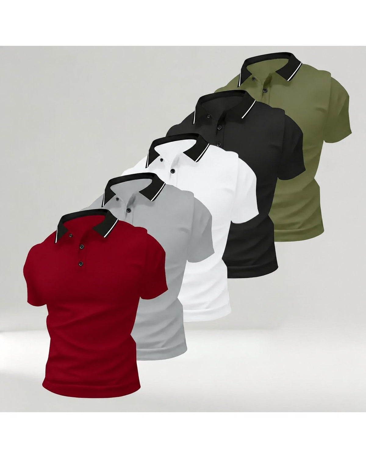 Pomence Men's 5-Pack Polo Shirts. Pomence 5-Pack Polo Shirts, alternate set arrangement
